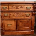 F42. Antique spoon carved chest or nightstand. 28"h x 30"w x 15"d 